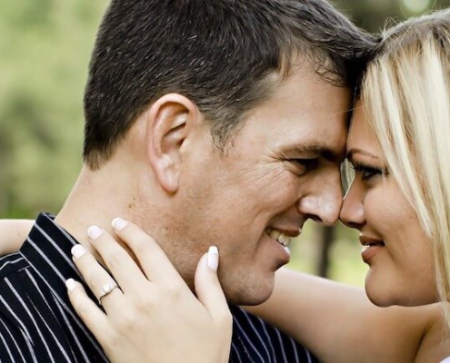 Happy couple touching noses