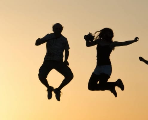 jumping for joy enjoying life