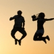 jumping for joy enjoying life