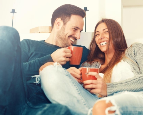 Couple Smiling And Bonding